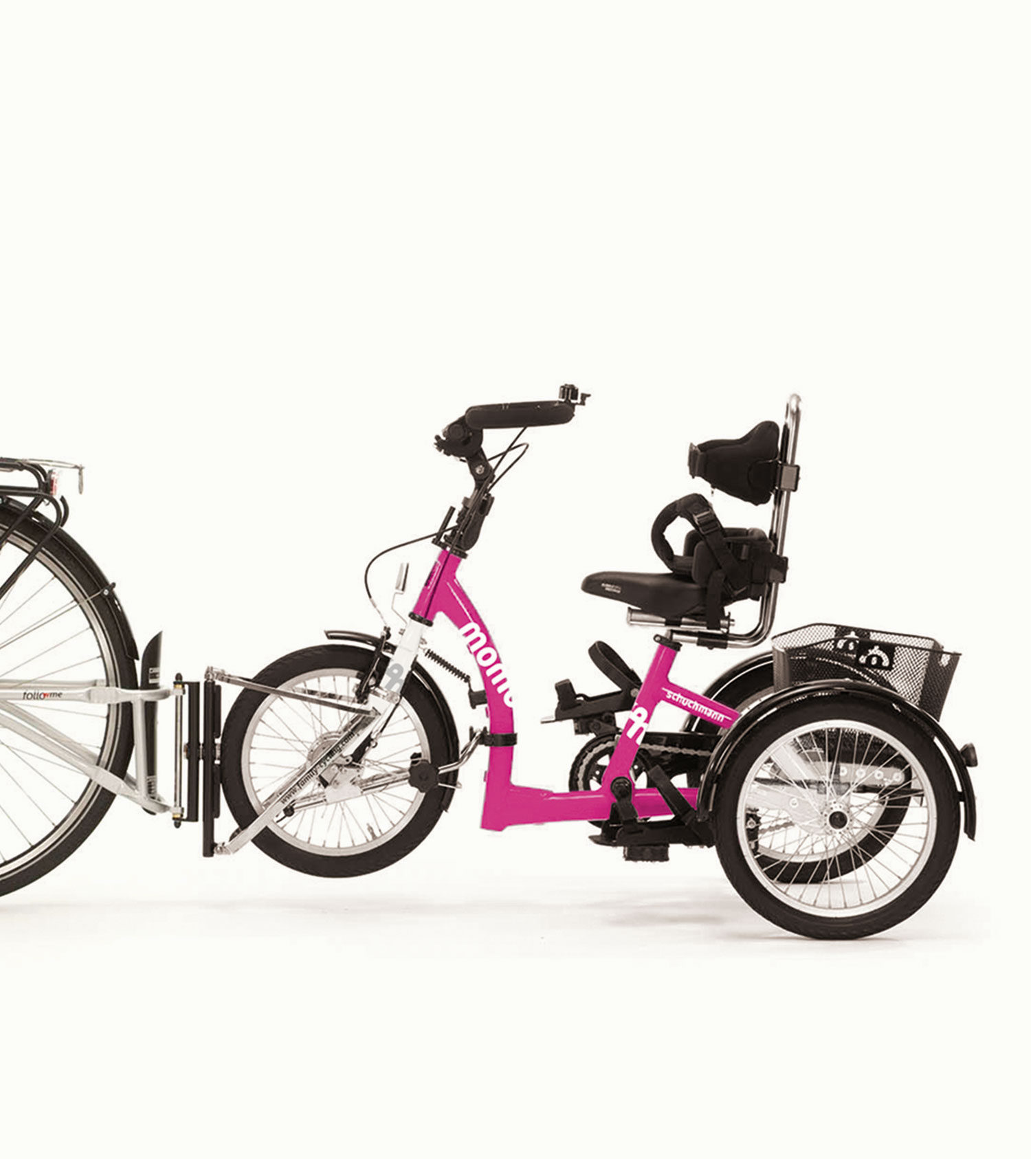 Eltern-Kind-Tandemkupplung an Dreirad für Kinder mit Behinderung